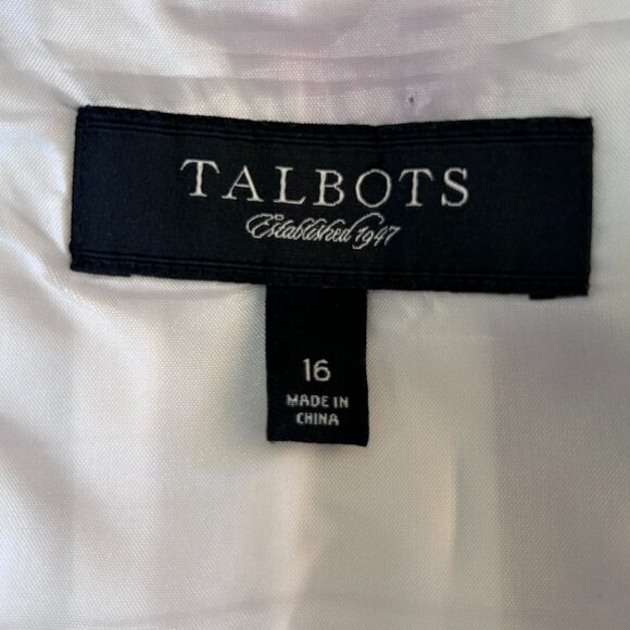 Talbots Skirt‎ Women’s Sz 16 Ivory White w/Green-Pink Butterflies A-Line Pleated - Picture 8 of 12